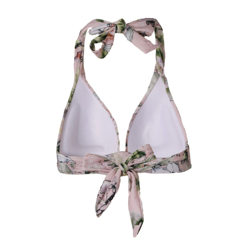 ariana push up bikini top in selo print with built in padding and triangle style bikini top