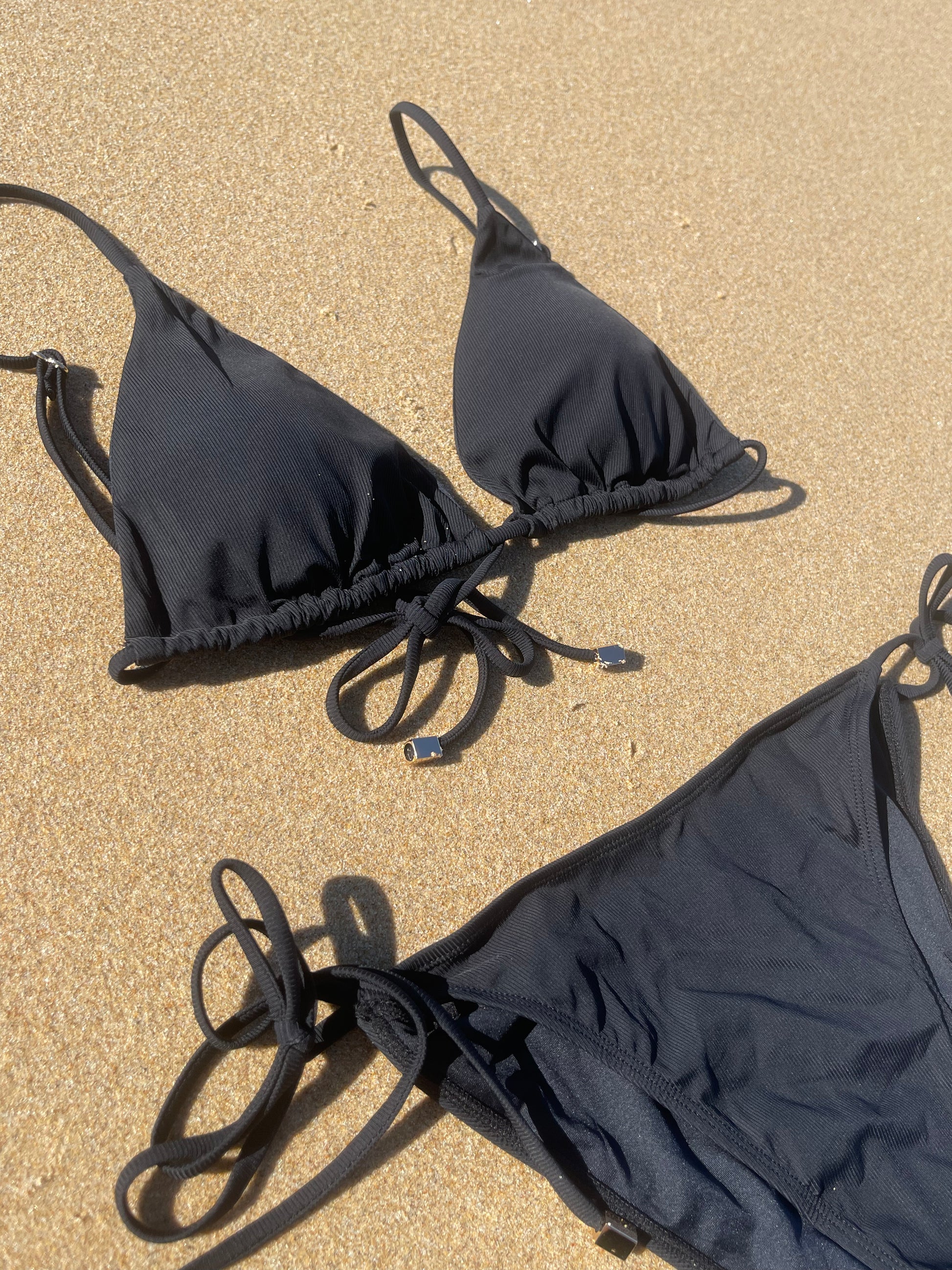 STEVIE 'BLACK' String Tie Up - Bikini Bottoms – PLIVATI